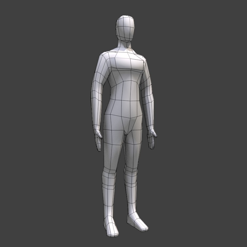 Very Low Poly Human Basemesh preview image 1